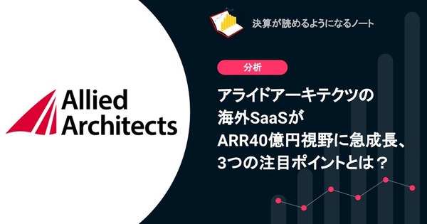 Q. アライドアーキテクツの海外SaaSがARR40億円視野に急成長、3つの注目ポイントとは？ 画像