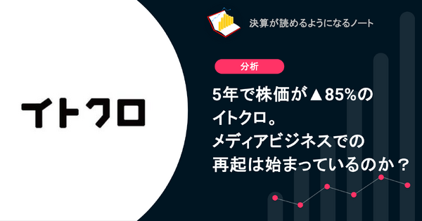 Q. 5年で株価が▲85%のイトクロ。メディアビジネスでの再起は始まっているのか？ 画像