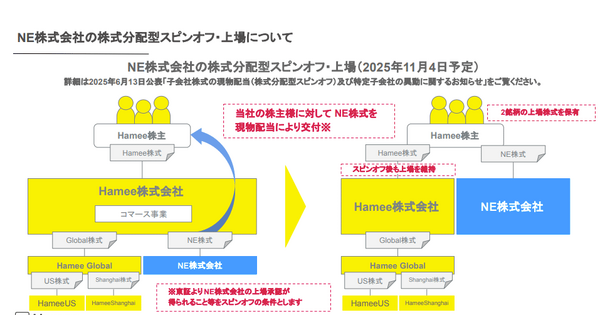 Q. Hameeからスピンオフ上場したNEの今後の課題は？ 画像