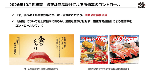 くら寿司が米価格高騰の中でも原価率をコントロールできる理由とは？ 画像