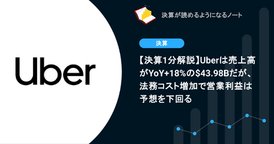 Uberは売上高がYoY+18%の$43.98Bだが、法務コスト増加で営業利益は予想を下回る【決算1分解説】 画像