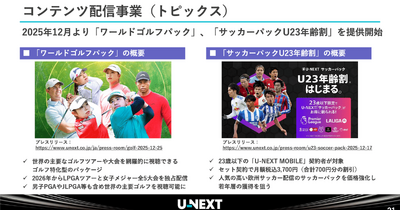 U-NEXTのコンテンツ配信事業が12%減益、それでもスポーツに投資する理由 画像