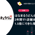 Q. はなまるうどんが2年間で1店舗当たり売上を1.5倍にできた理由とは？