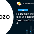 【決算1分解説】ZOZOはEC事業が堅調、広告事業は売上高がYoY+22.9%の52.5億円で急成長中