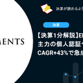 【決算1分解説】ELEMENTSは主力の個人認証サービスがCAGR+43%で急成長中！