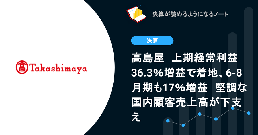 高島屋 2025年2月期 第2四半期（中間期）決算説明会資料より
